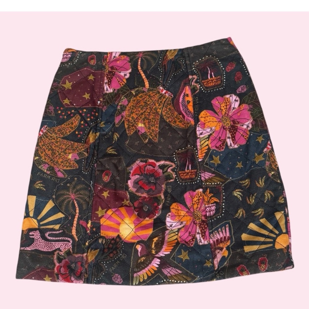 Anthropologie Farm Rio Quilted Skirt, Leopard Motif, Size medium - Picture 4 of 8